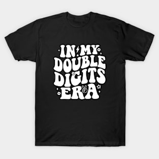 In My Double Digits Era, Birthday Girl Tshit Design, Girl Double digits, Retro Groovy 10th Birthday T-Shirt